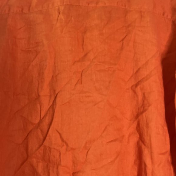 J. JILL LOVE LINEN Shirt Button Down Collared Long Sleeve Orange Size L - Picture 6 of 6